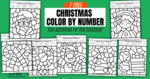 Christmas coloring pages by number