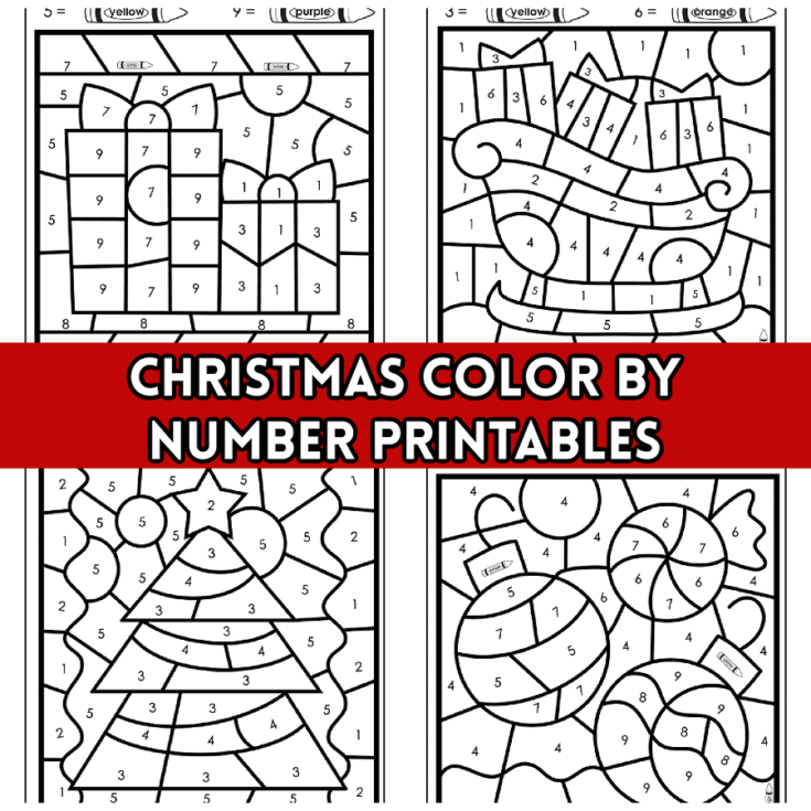 Christmas coloring pages by number