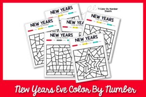New Year's Eve Color by Number sheets
