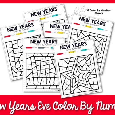 New Year's Eve Color by Number sheets