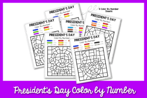 President's Day Color by Number Sheets