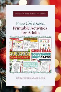 Compilation of the best Christmas Printable activities for adults