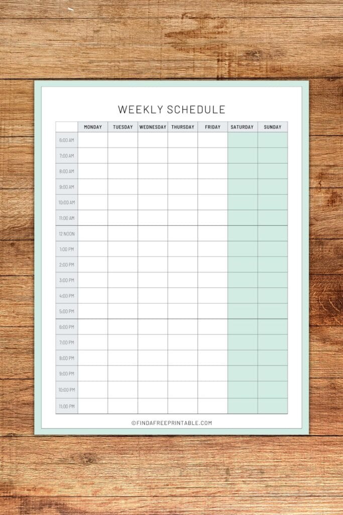 printable daily calendar with time slots