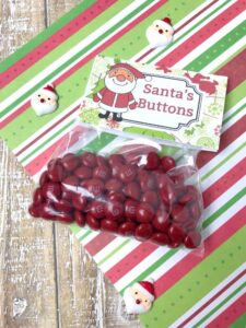 adorable santa's button treat bags
