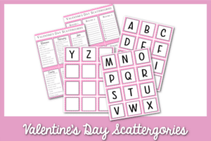 fun valentines day scattergories cards