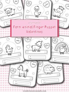 Farm Animal Valentine Finger Puppets