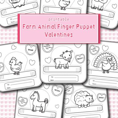 Farm Animal Valentine Finger Puppets