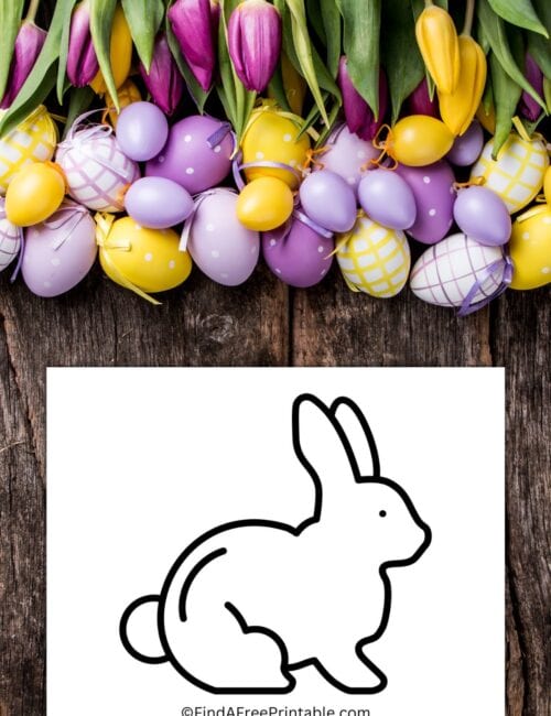 easter bunny template on piece of white paper