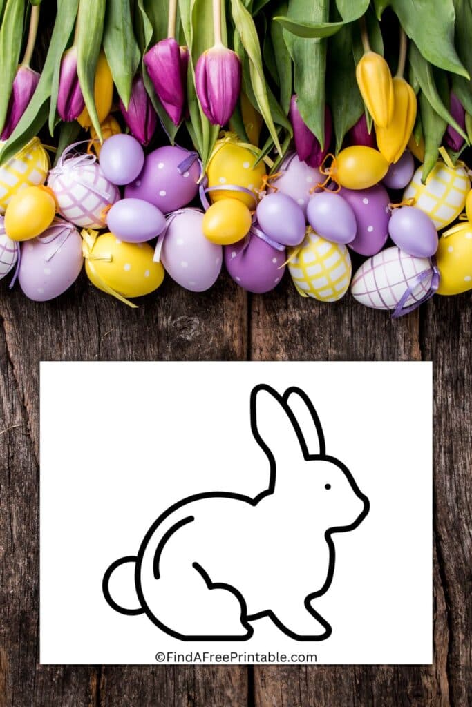 easter bunny template on piece of white paper