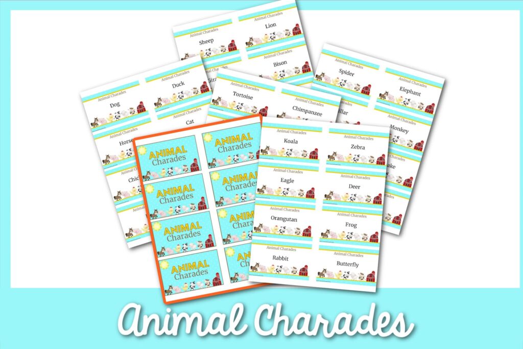 100 Animal Charades - Find a Free Printable
