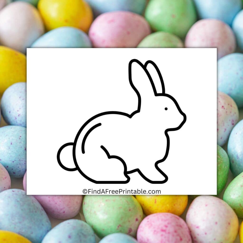 horizontal Easter bunny template printable