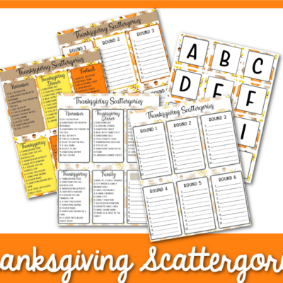 Thanksgiving Scattegories Printable