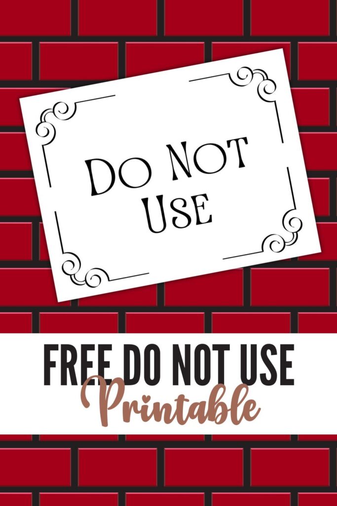 Free printable do not use sign printable pin