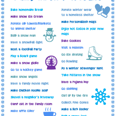 Family Winter Bucket List Ideas