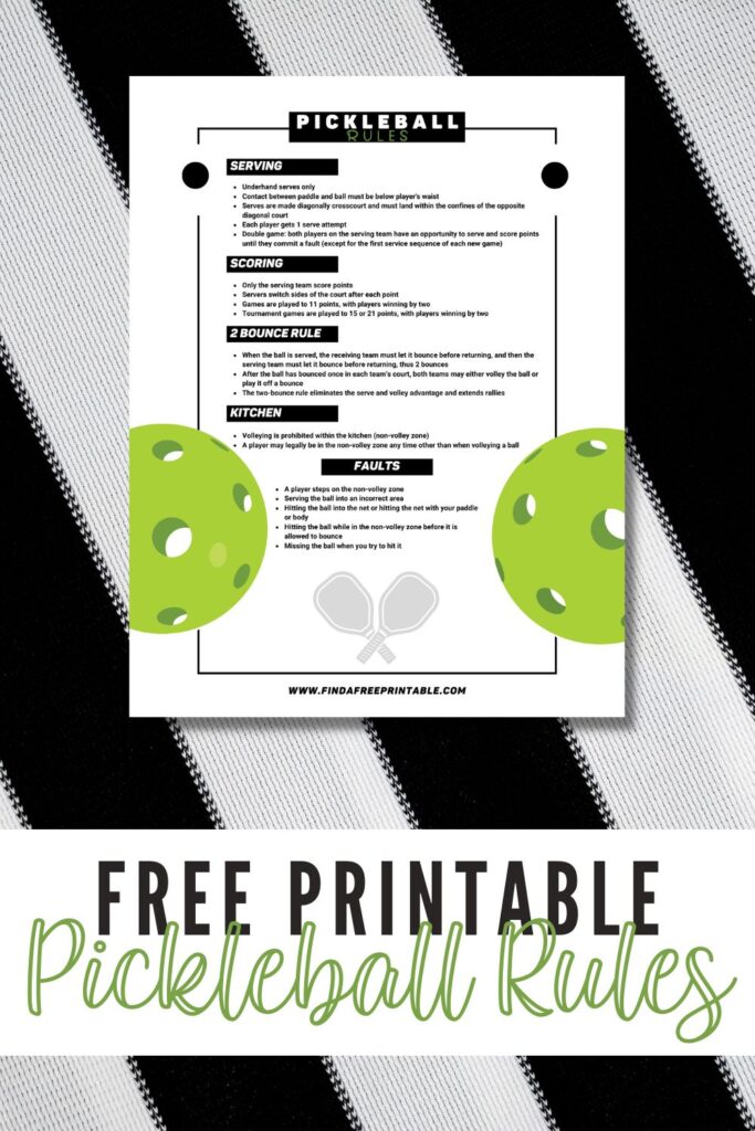 Printable Pickleball Rules Pin