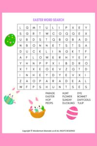 Easter Word Search for Kids