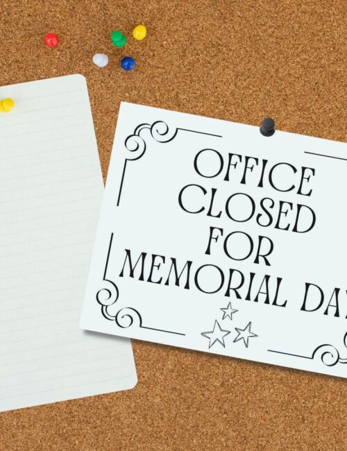 Closed for Memorial Day Pinned to Board