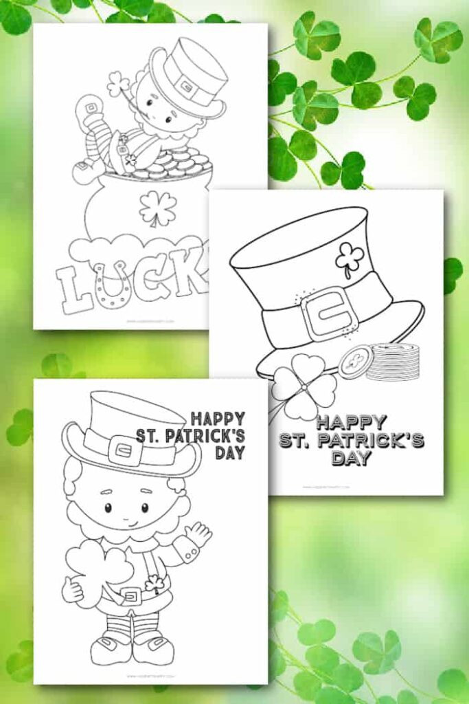 3 St. Patrick's Day Color Pages