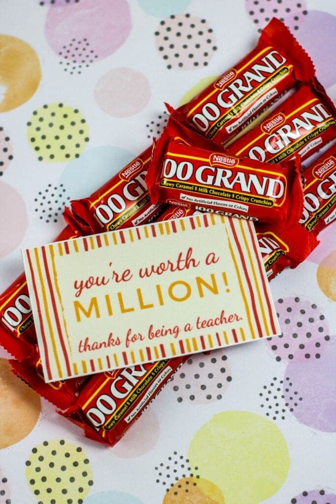 100 grand chocolate with printable tag