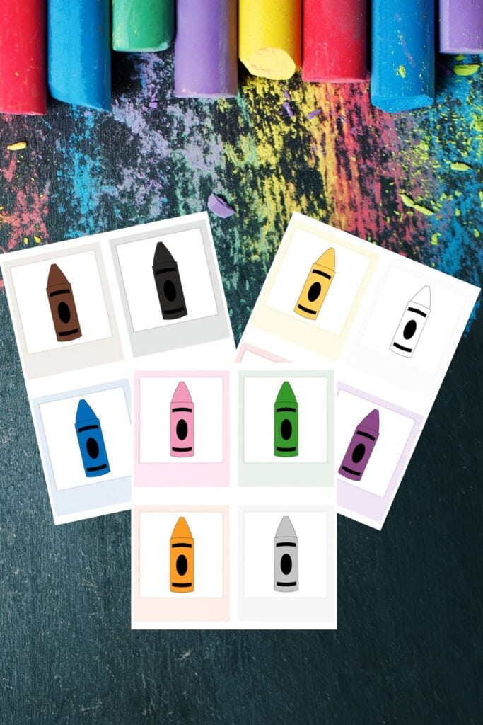 Crayon colors printable cards
