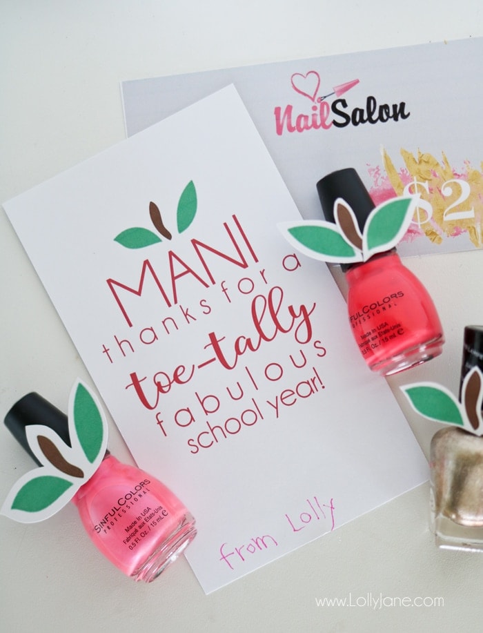 Nail Salon gift tag printable