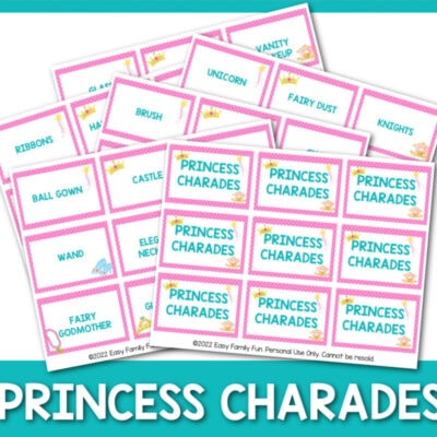 Princess Charade Cards