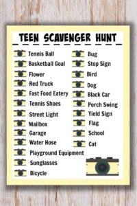 Teen Scavenger Hunt