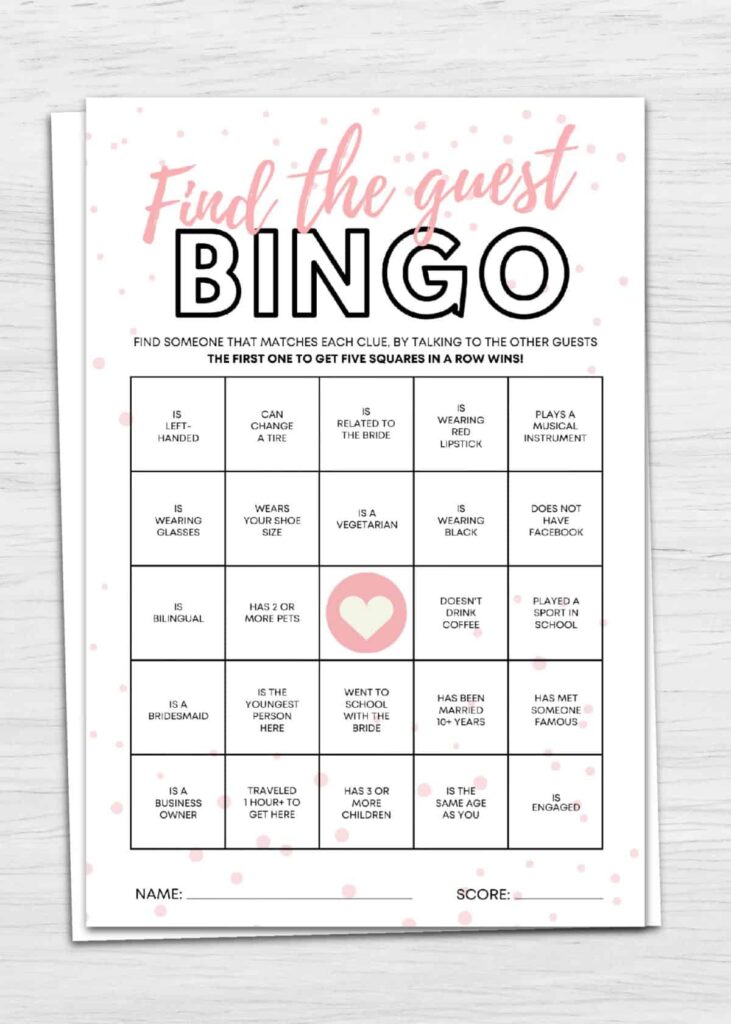 Find the Guest Bingo Printable