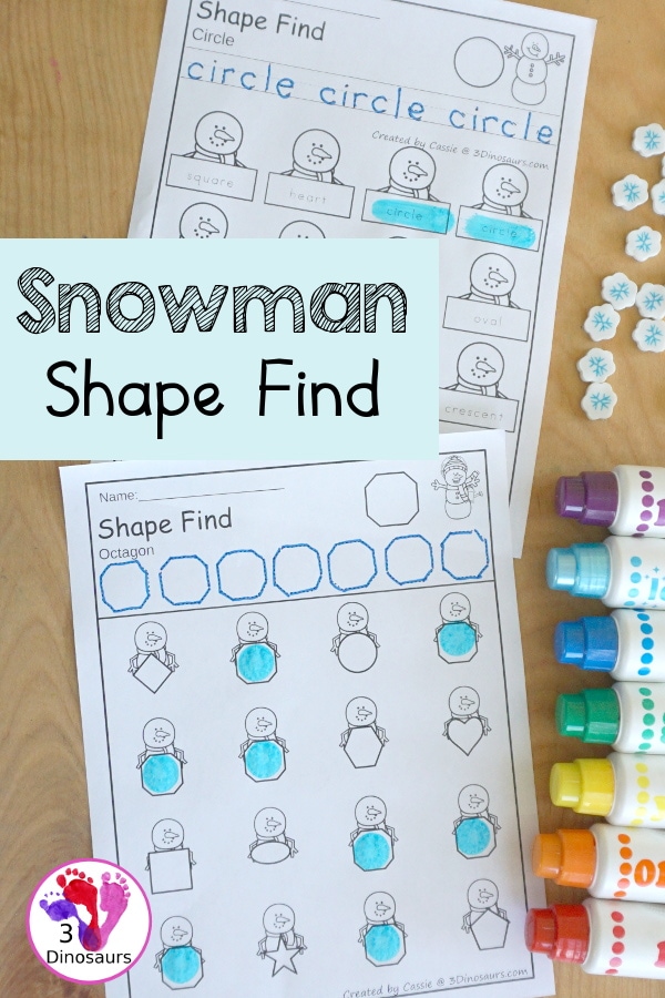 Snowman Shape Find Printable
