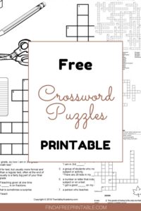 17 Fun Free Printable Crossword Puzzles - Find a Free Printable