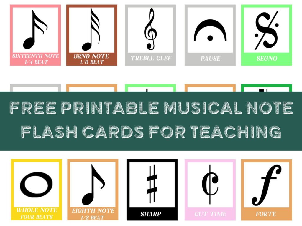 Printable Flashcards for Teaching Musical Notes