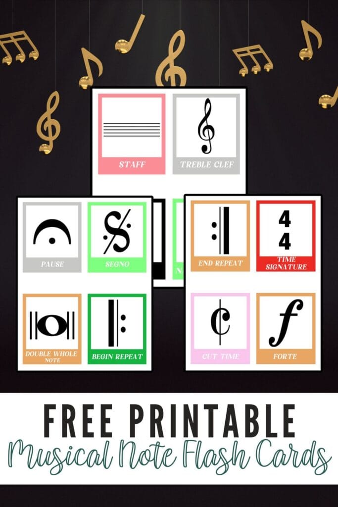 Free Printable Musical Note Flash Cards Pin