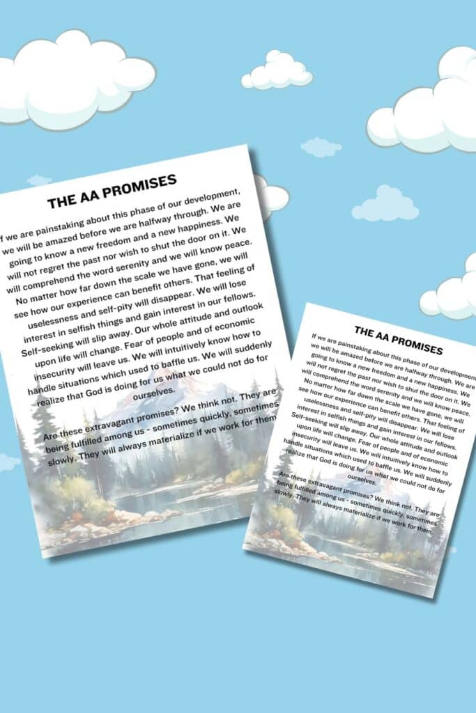 The AA 12 Promises Printable
