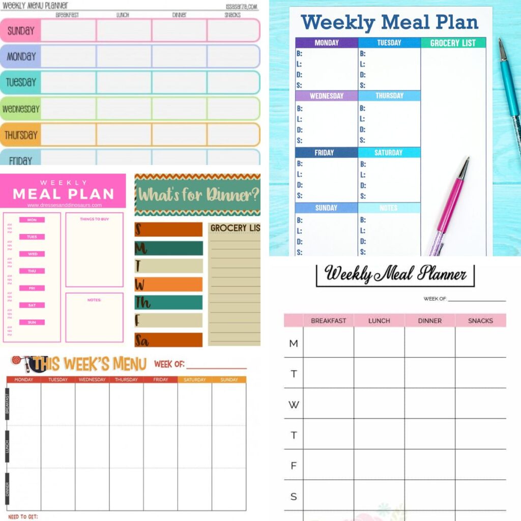 Printables for Meal Planning