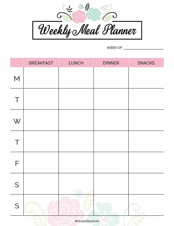Simple Flower Weekly Planner