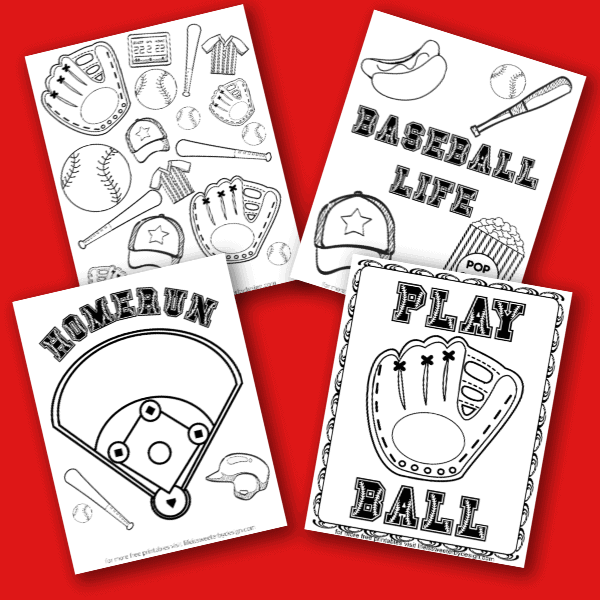 Baseball life coloring pages