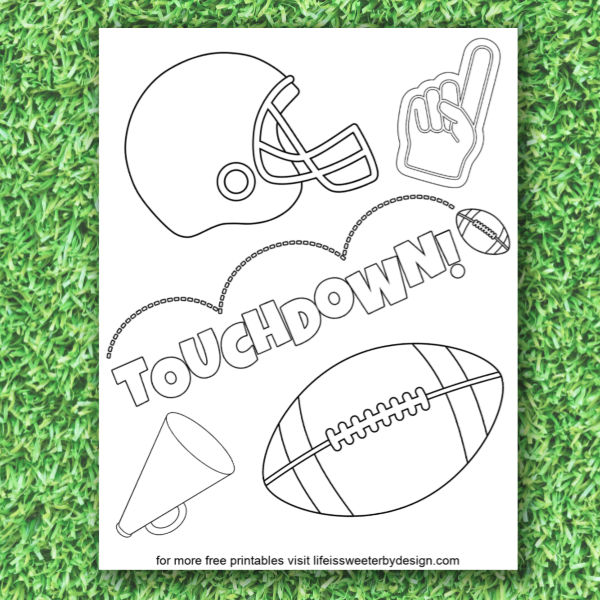 Football color pages for kids