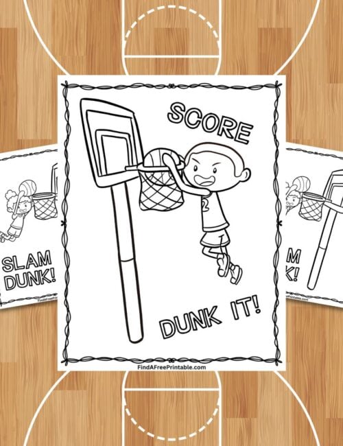 Girl and Boy Dunking Printable Color Pages