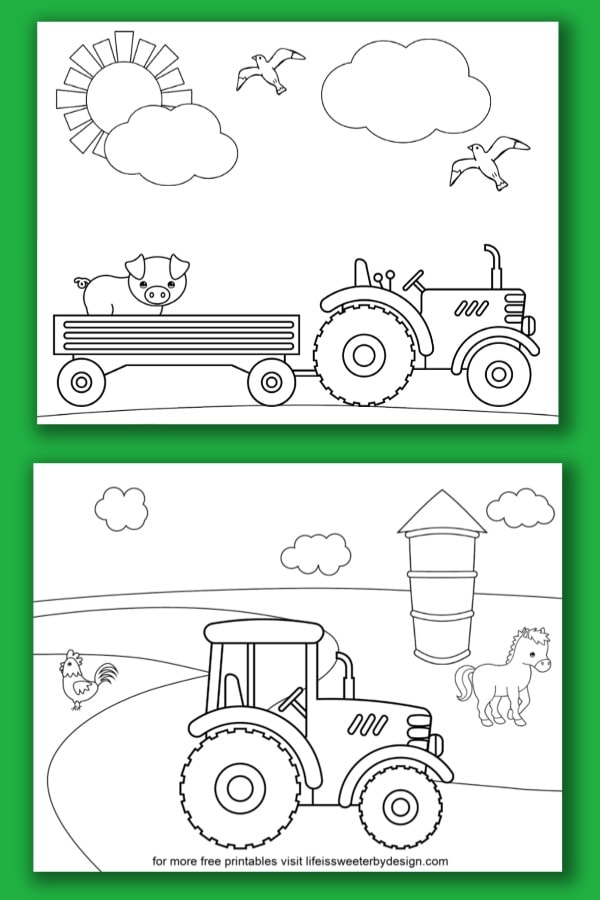 tractor printable coloring activity
