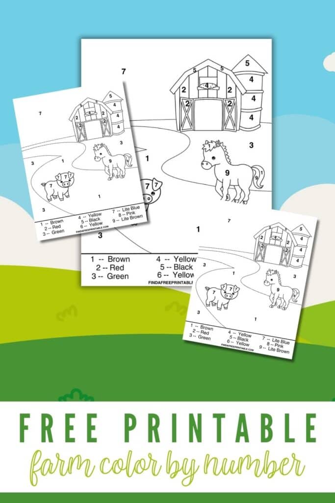 Free Printable Farm Color Sheet Pin