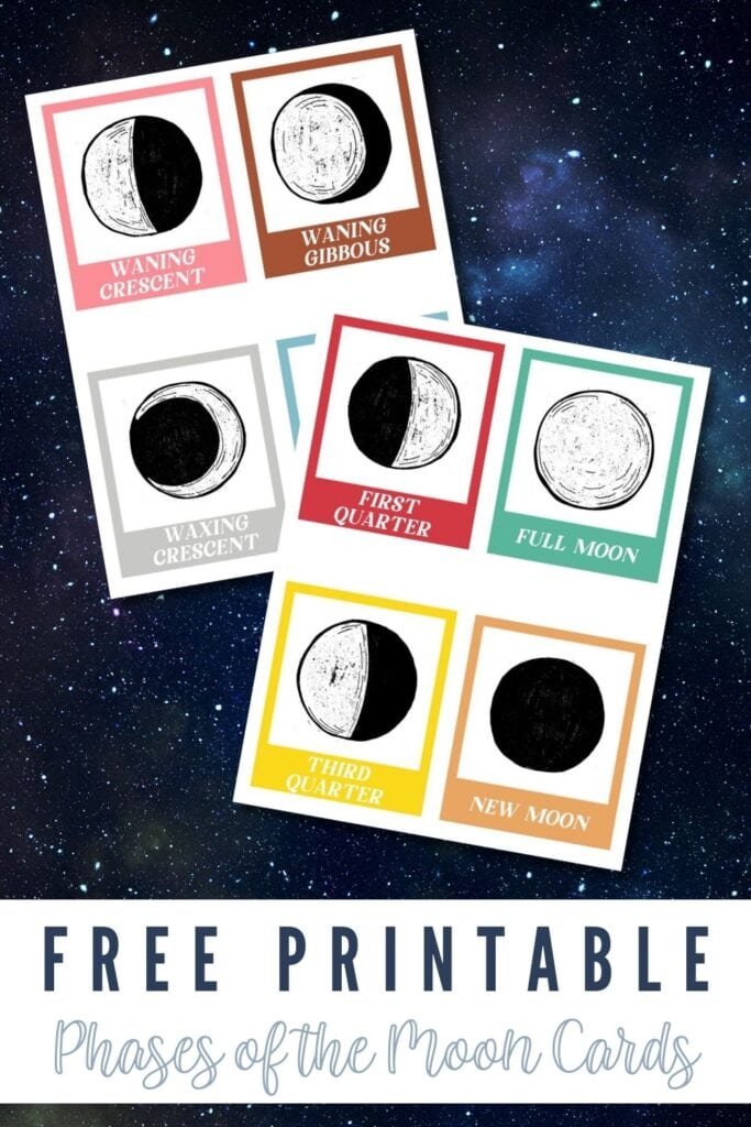 Free Printable Phases of the Moon Cards Pin