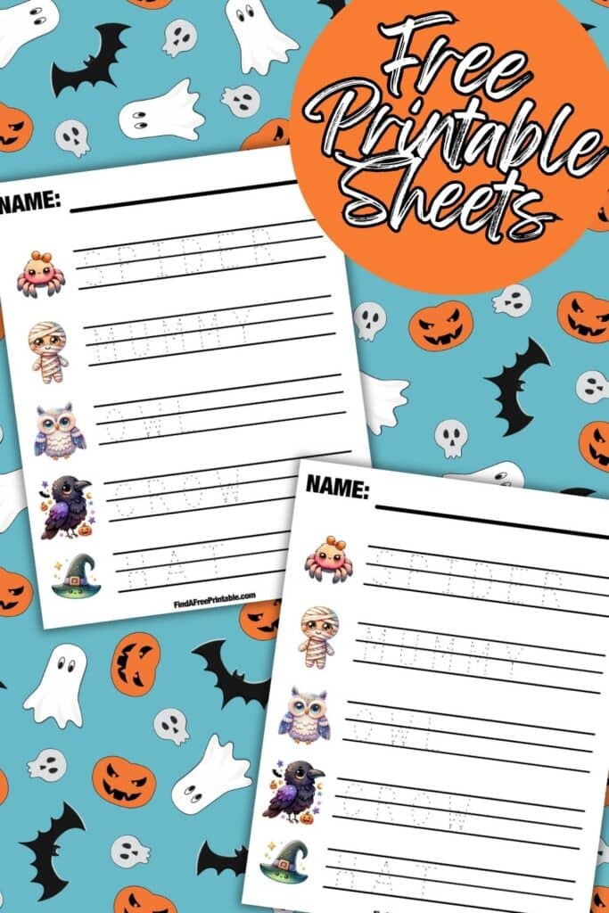 Free Printable Preschool Halloween Tracing Worksheets