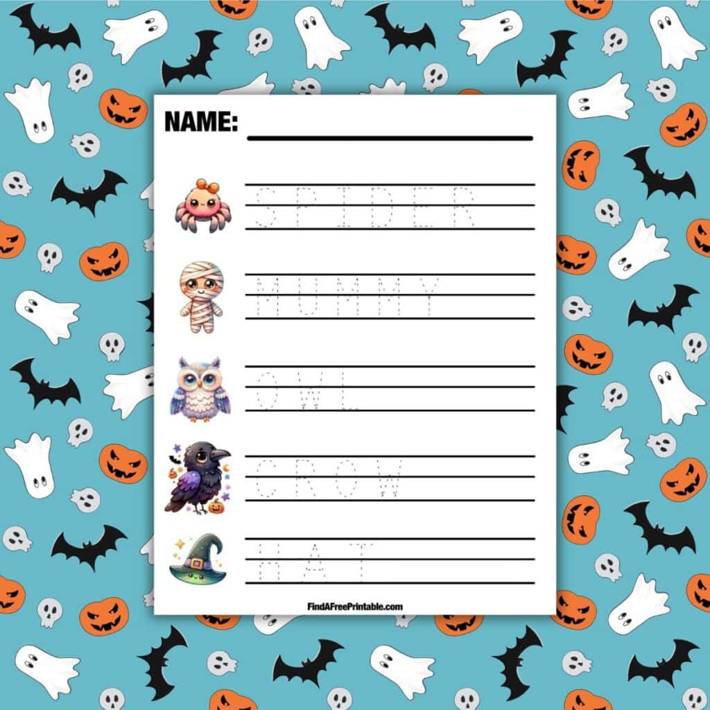 Free Printable Preschool Halloween Tracing Worksheets