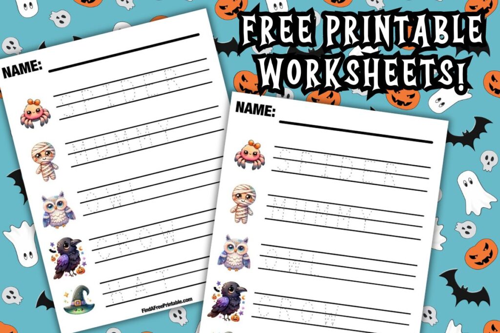Free Printable Preschool Halloween Tracing Worksheets