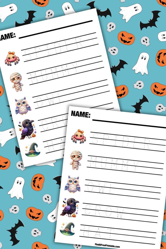 Free Printable Preschool Halloween Tracing Worksheets