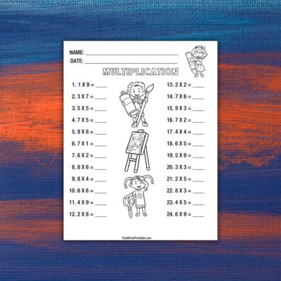 FREE PRINTABLE MULTIPLICATION COLORING WORKSHEET SET - Find a Free ...
