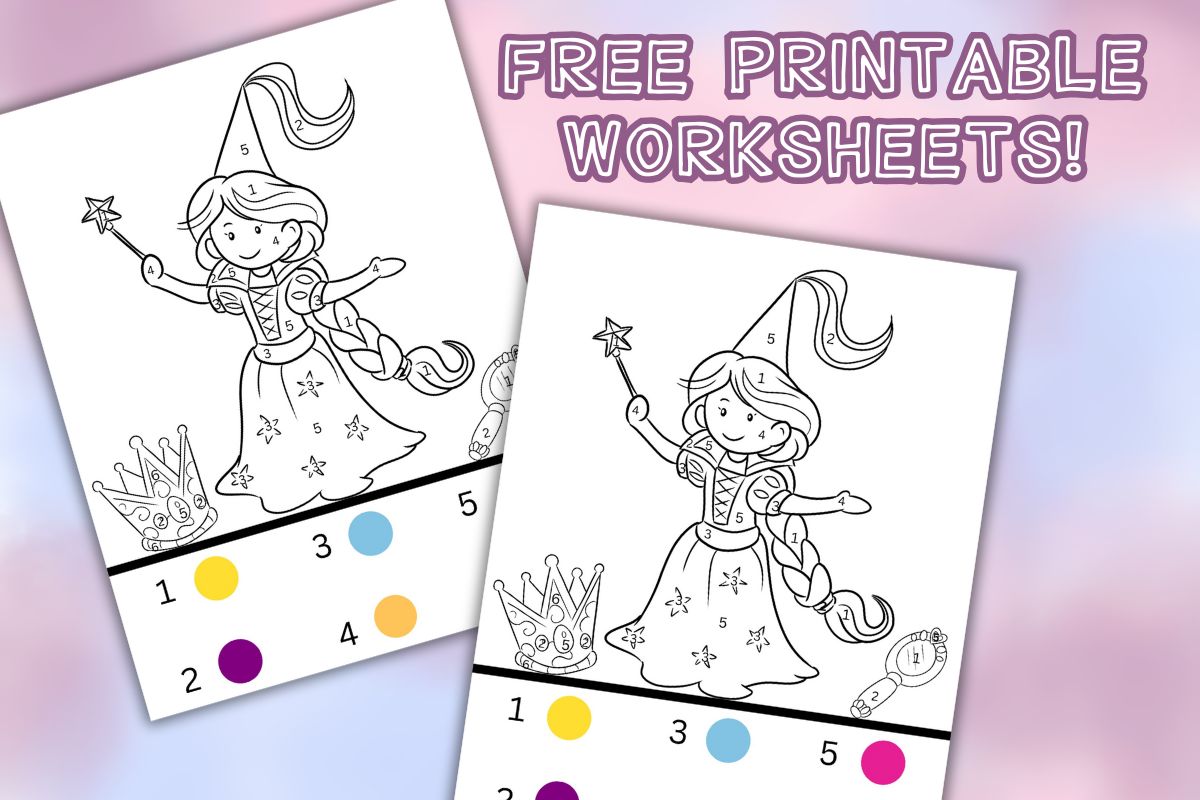 FREE COLOR BY NUMBER PRINCESS PRINTABLE WORKSHEET - Find a Free Printable
