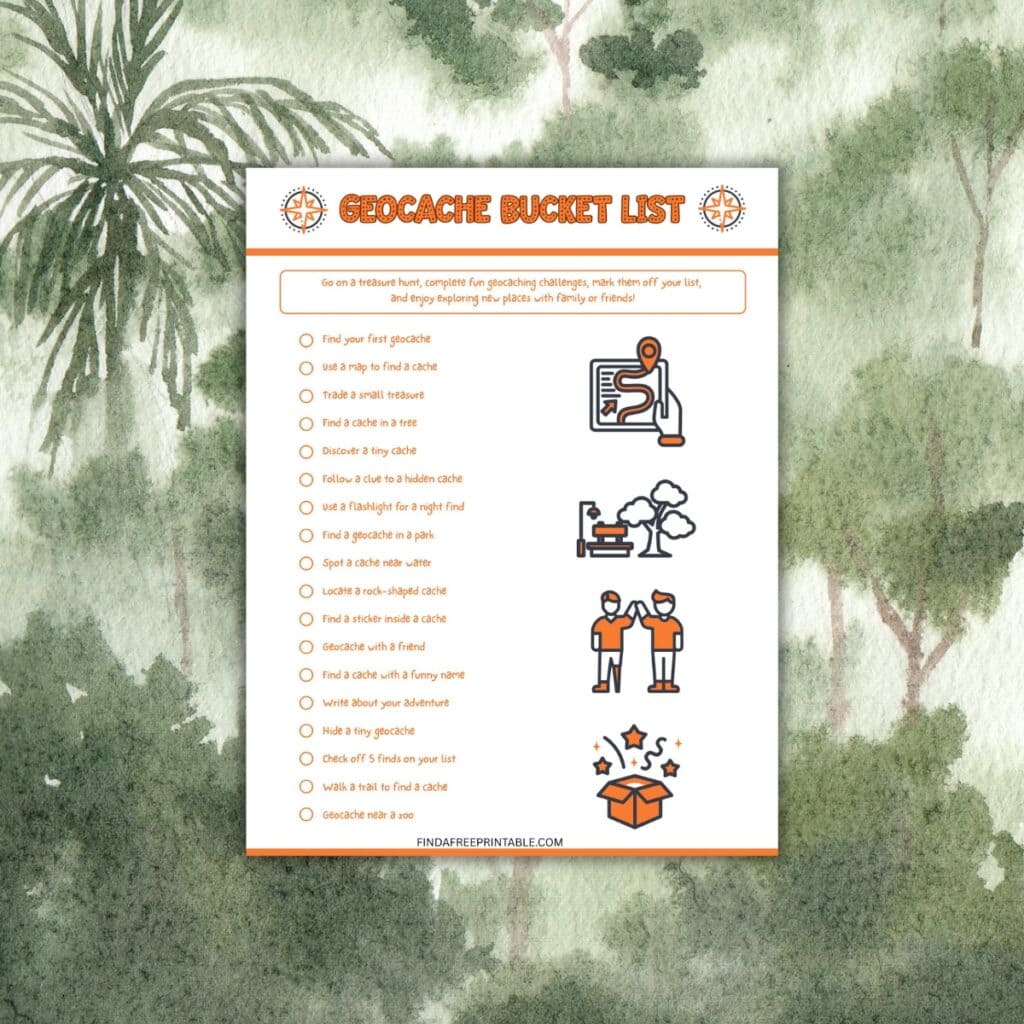 Bucket List for Geocaching Kids