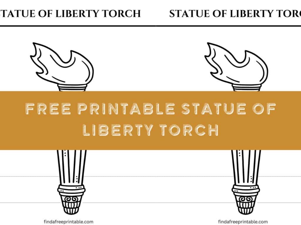 Printable Torch of the Statue of Liberty