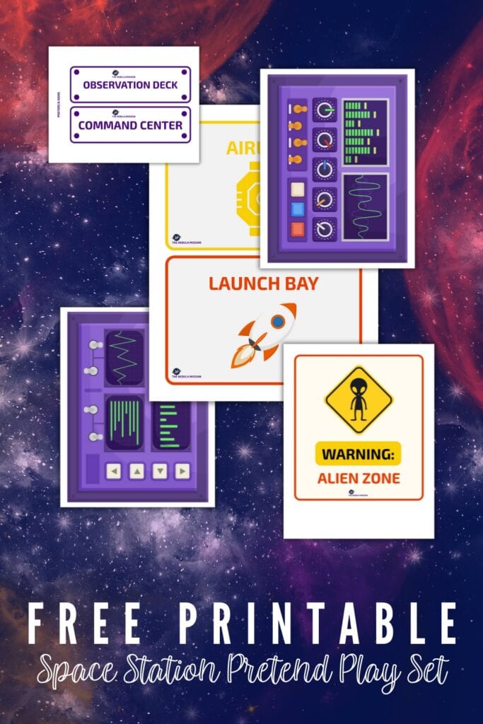 Free Printable Space Station Pretend Play Set Pin